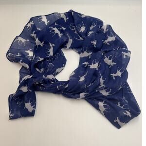 Norway · Nordic Moose Silhouette · Royal Blue White · Gauze Semi Sheer